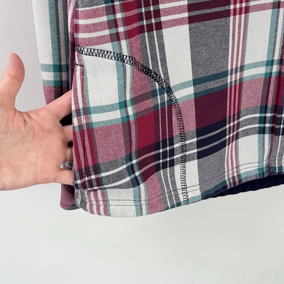 Orvis Women's Pinnacle Shacket Plaid Flannel M Snap Button Up Shirt Fleece Lined - Picture 5 of 8